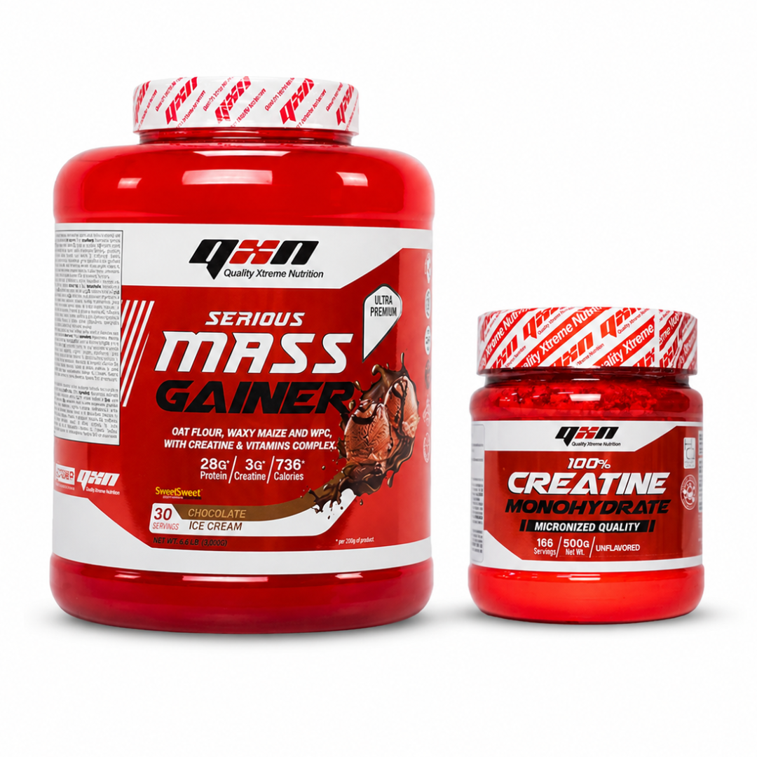 Pack Subir de Peso QXN | Mass Gainer 3 kg + Creatina 500 g