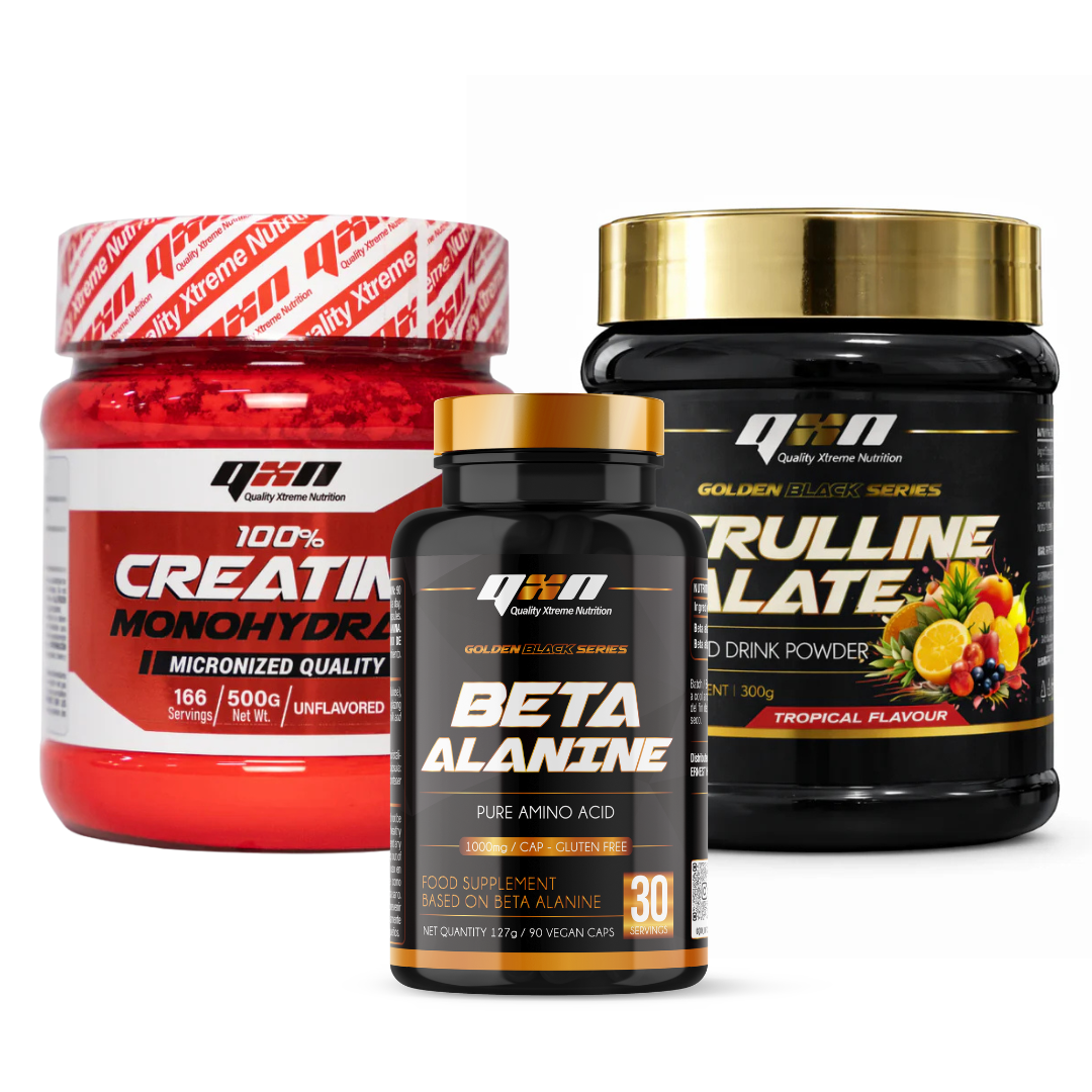 Pack Rendimiento QXN | Creatina 500 g + Citrulina 300 g + Beta Alanina 90 caps