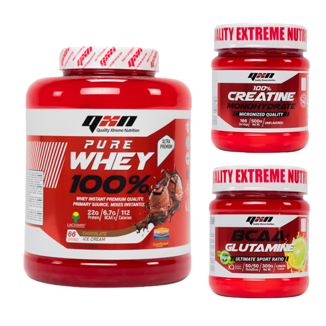 Pack - Whey 2k + Creatina 500gr + Bcaa+glutamina 300gr